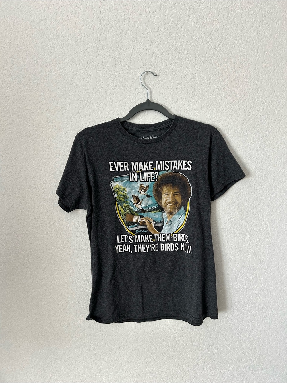 Official Bob Ross "Ever Make Mistakes?" Graphic Tee - Size M